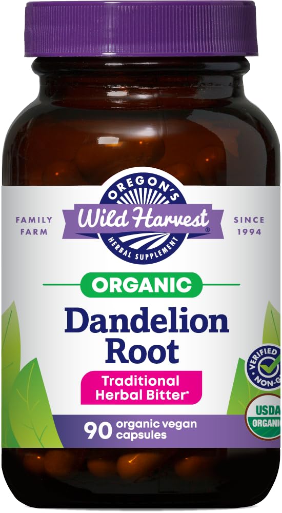 Oregon's Wild Harvest Dandelion Root Organic Supplement Capsules, 90 Count