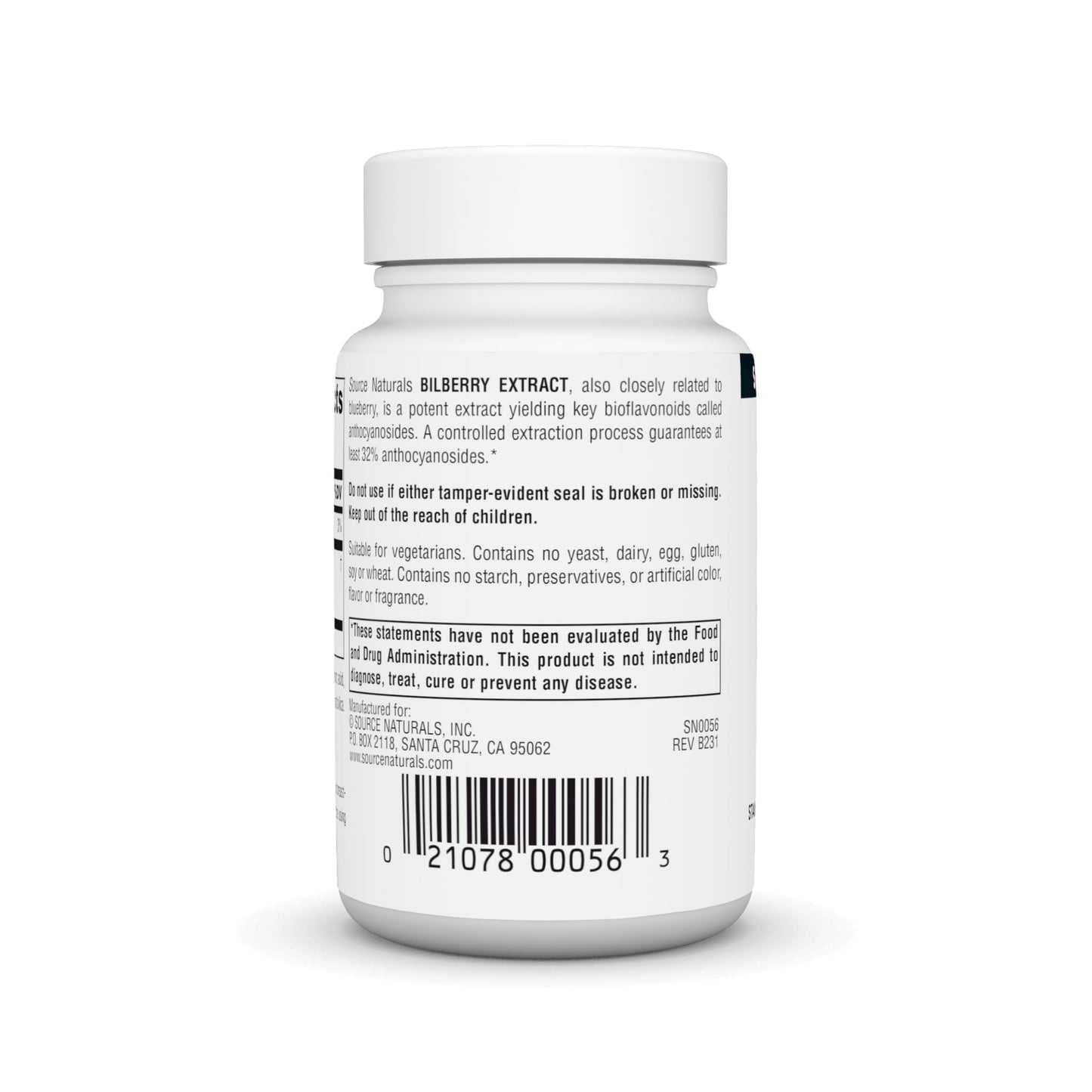 Source Naturals Bilberry Extract 100 mg Tablets, 120 Count