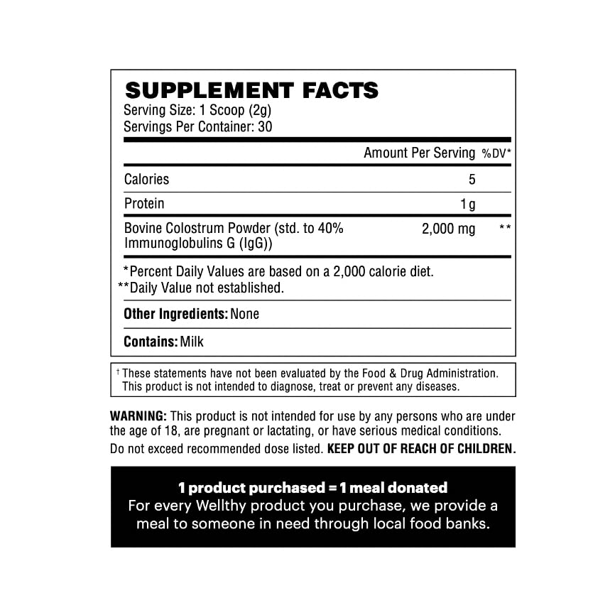 Wellthy Colostrum Powder, 2 oz, 30 Servings
