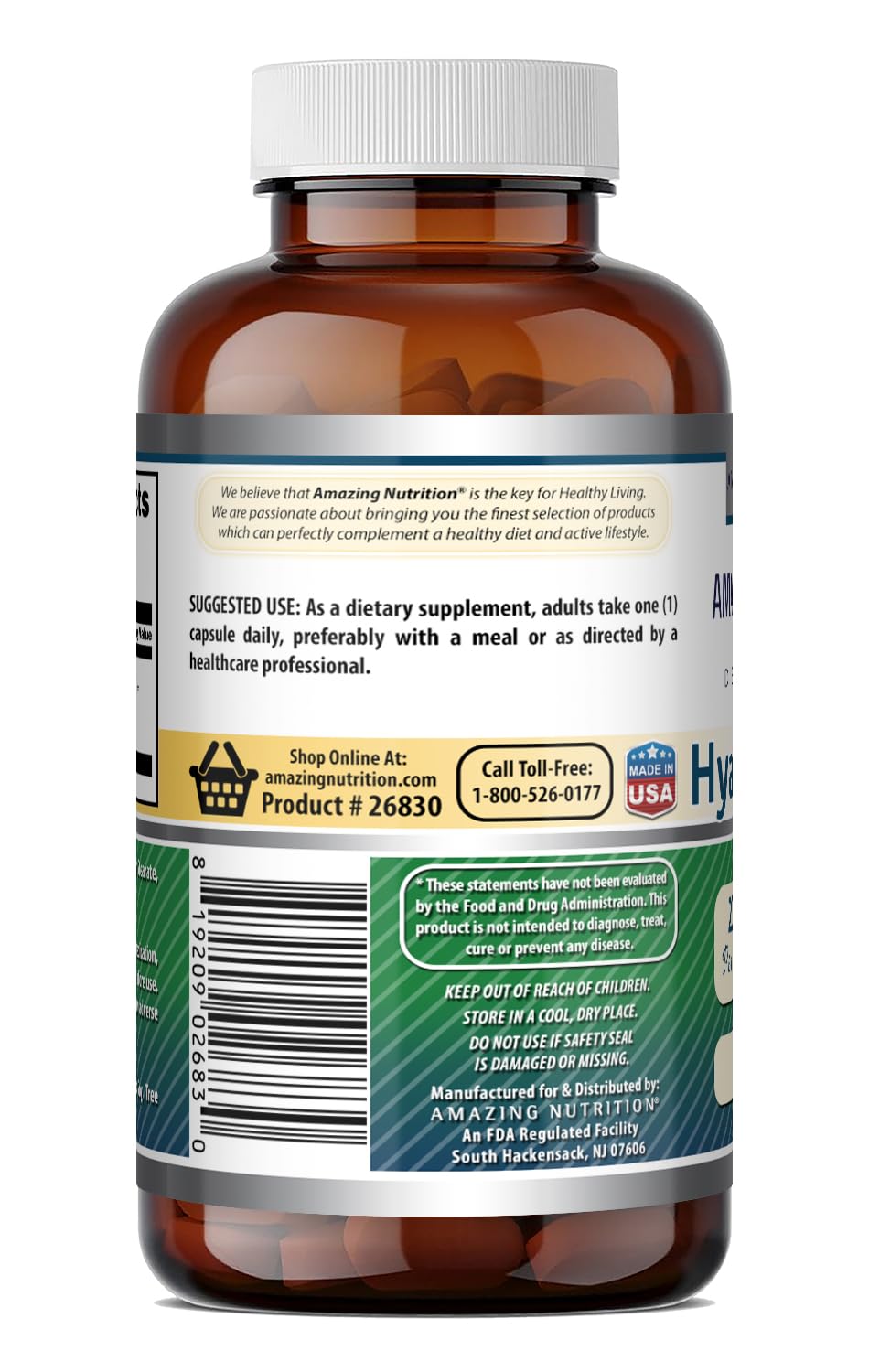 Amazing Nutrition Hyaluronic Acid Supplement Capsule 120 Count