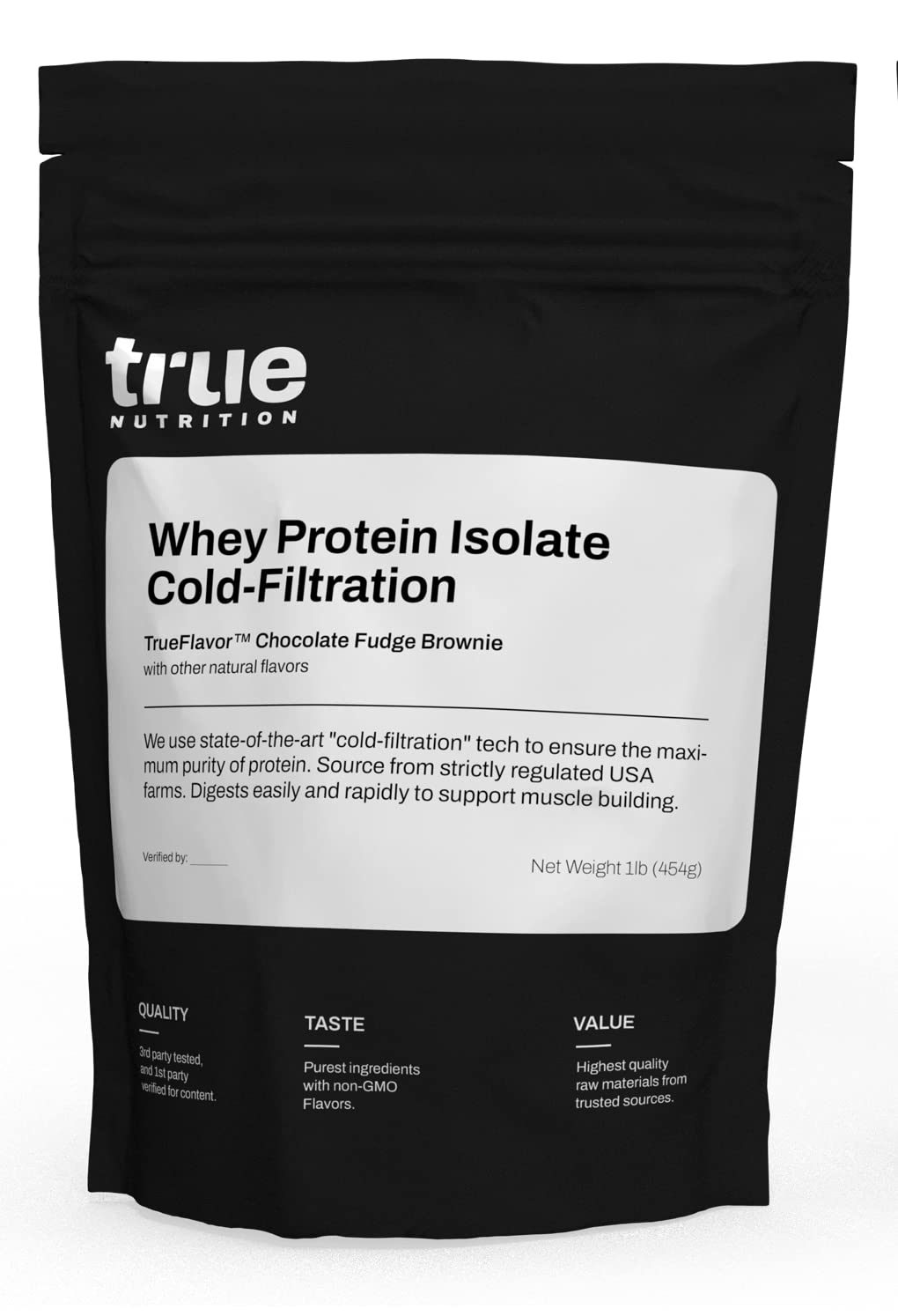 True Nutrition Whey Protein Isolate Powder Chocolate Fudge Brownie, 1 Pound, 16 Servings