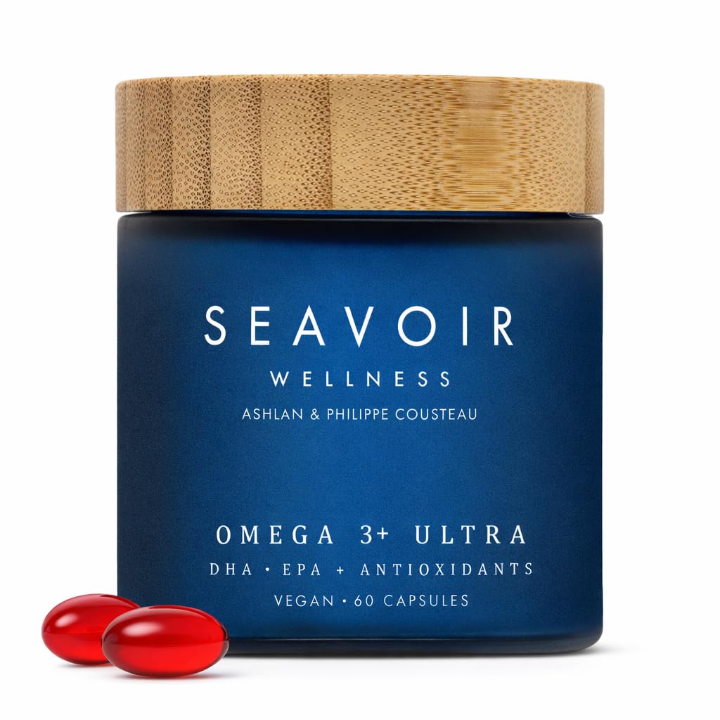 Seavoir Omega 3 Algae-Based Supplement with DHA/EPA & Astaxanthin, 60 Softgels