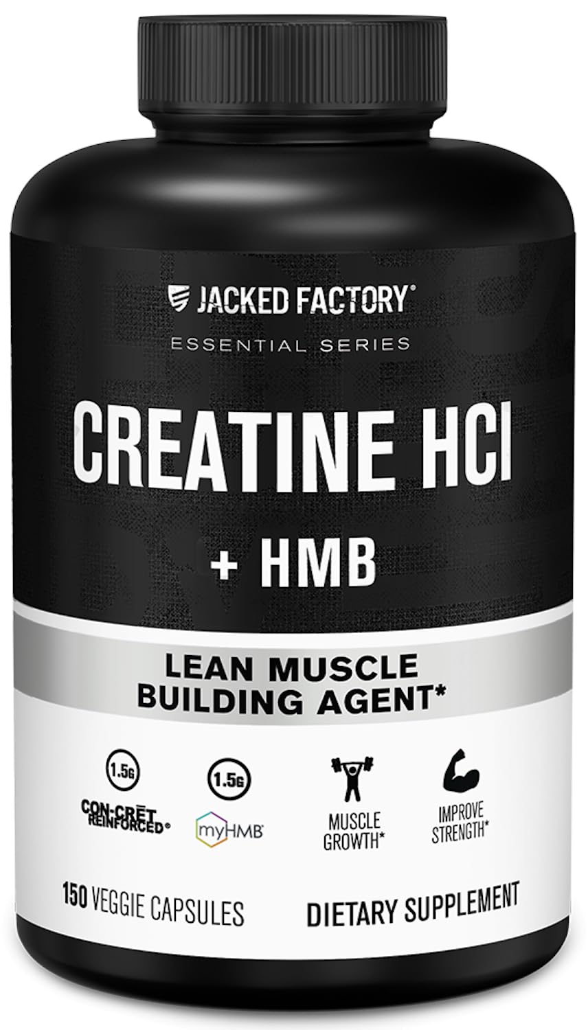 Jacked Factory Creatine HCL + HMB Capsules, 150 Capsules