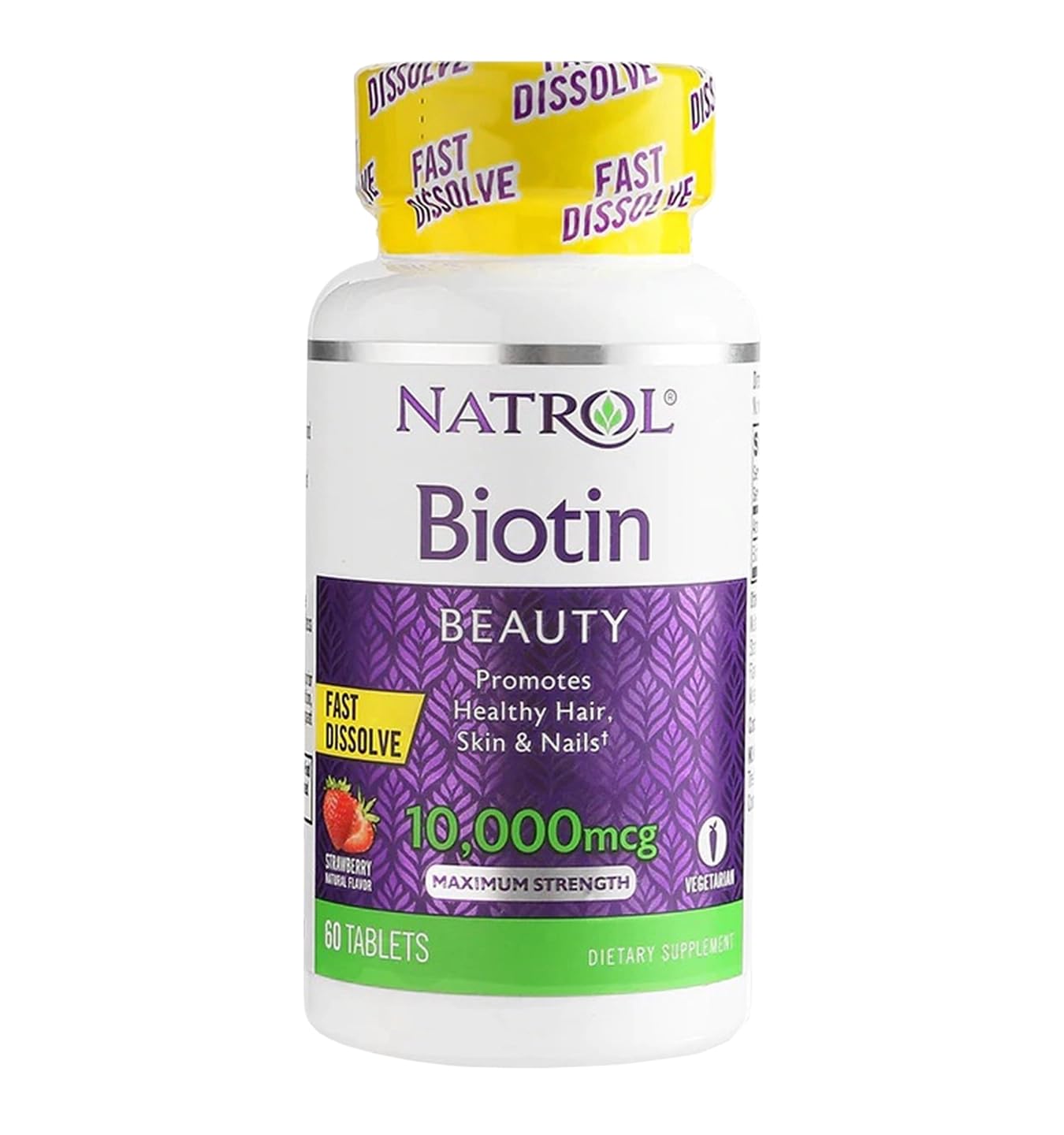 Natrol Biotin Fast Dissolve Tablets, 10,000 mcg, 60 Tablets