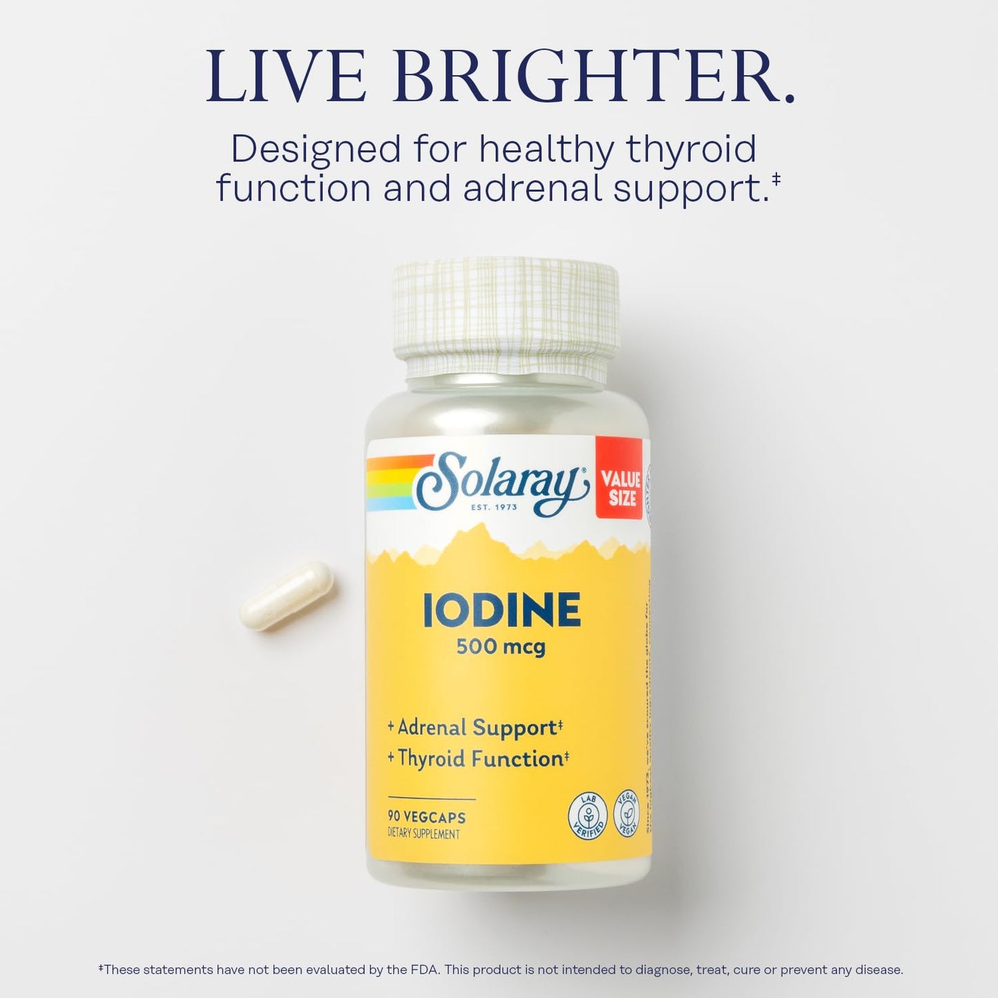 Solaray Iodine 500 mcg Capsule 90 Count