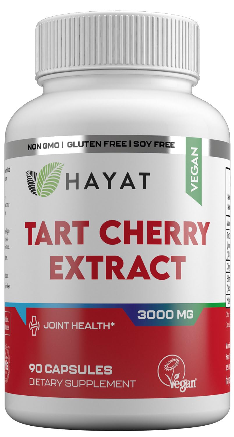 HAYAT Vitamins Vegan Natural Tart Cherry Extract 3000 MG 90 Capsules