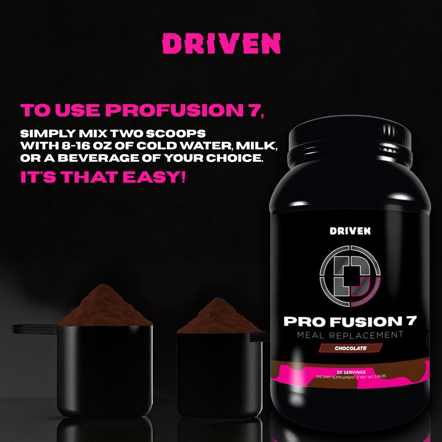 Driven Nutrition ProFusion7 Meal Replacement Powder 46.4 Ounces