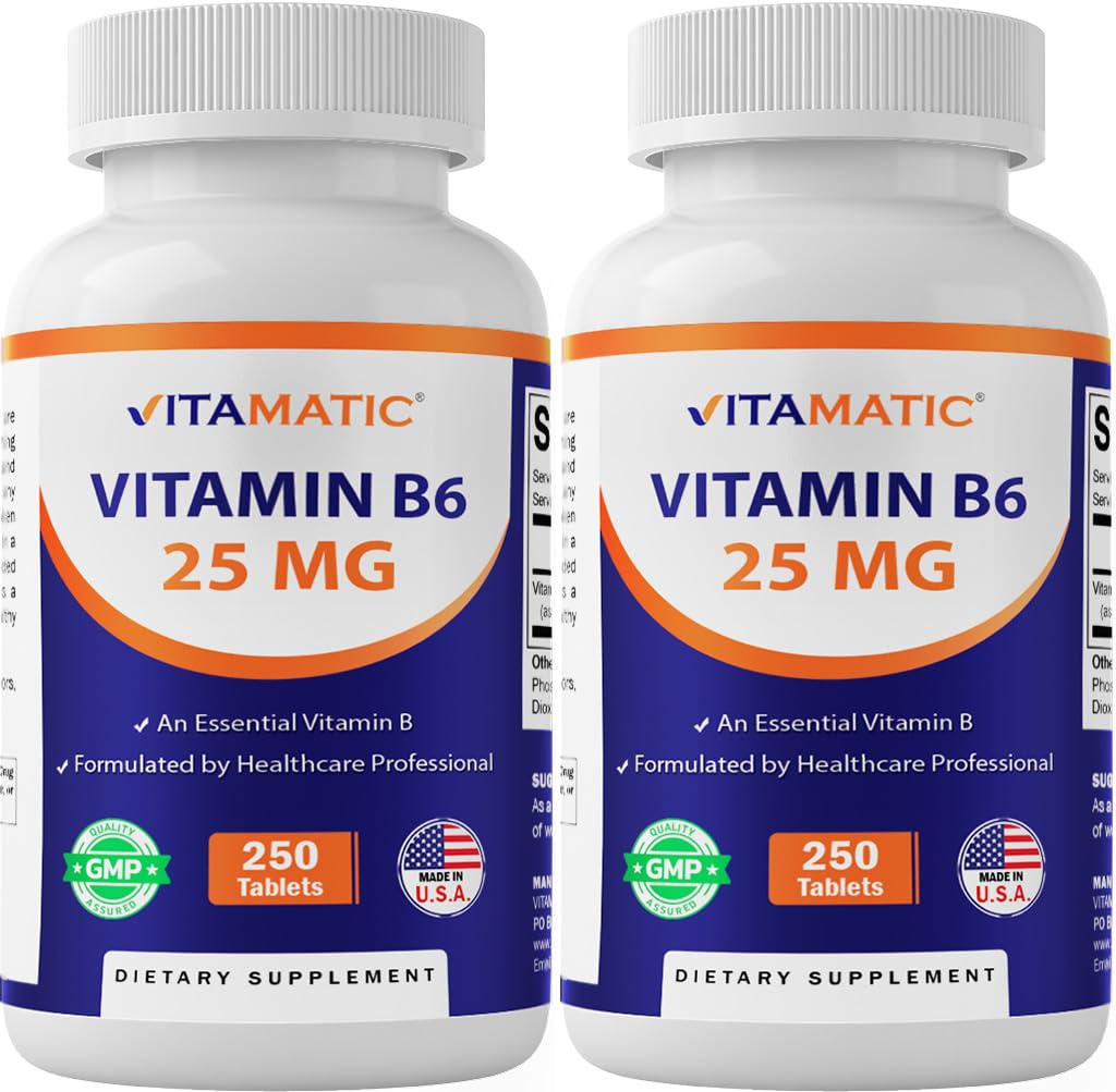 Vitamatic Vitamin B6 (Pyridoxine HCI) 25 mg, 500 Tablets