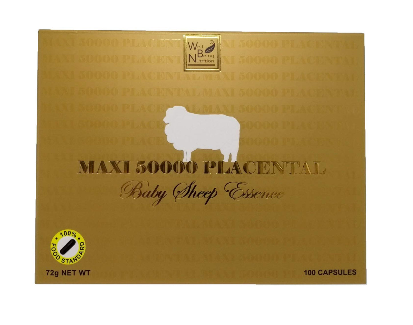 Well Being Nutrition Sheep Placenta Supplement 50000mg Capsules 100