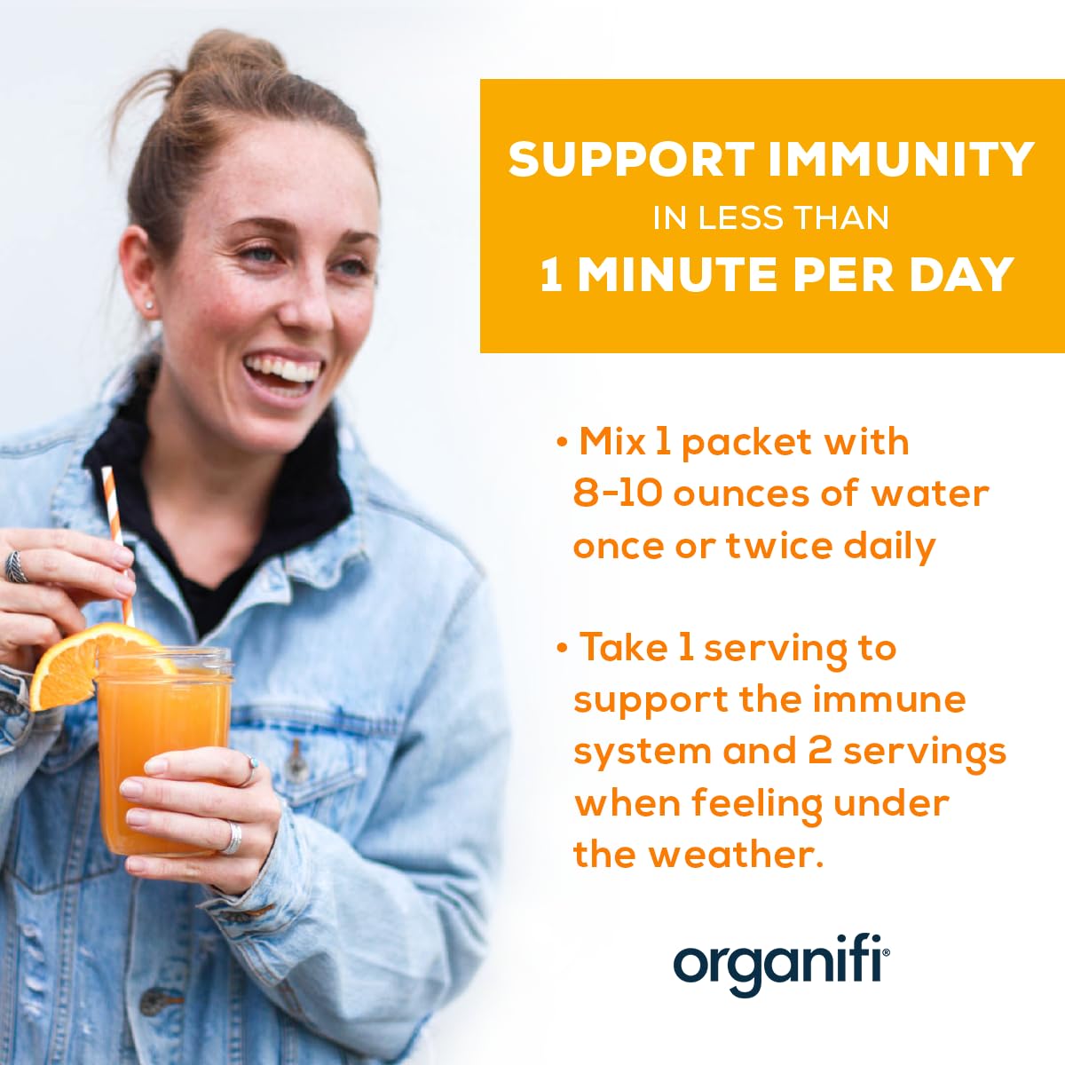Organifi Immunity Powder, 3.36 oz, 14 Packets