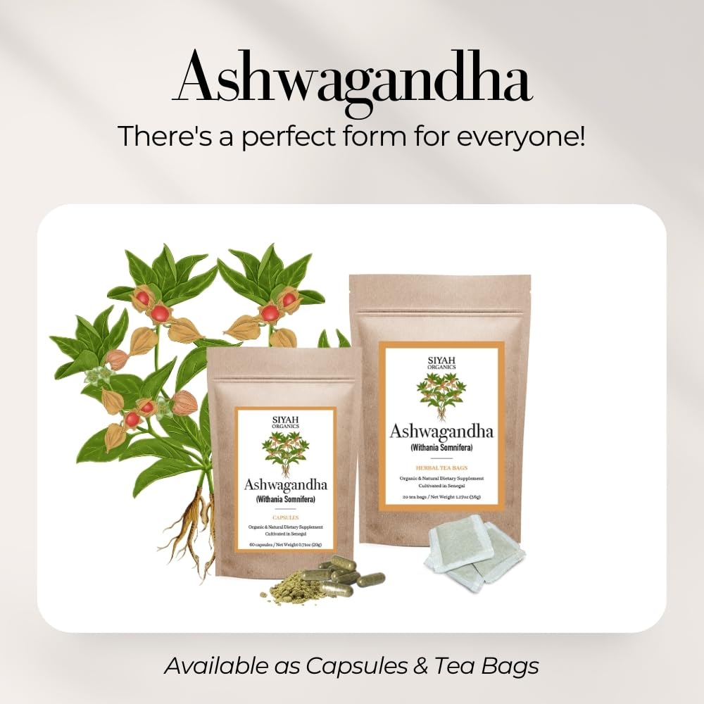 Selah Organics Natural Healing & Wellness Ashwagandha Capsules, 60 Count