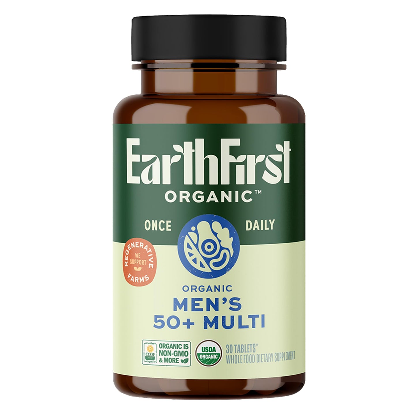 EarthFirst Organic Once Daily Multi for Men 50+ Tablets, 30 Count