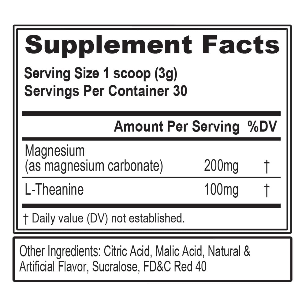 Evlution Magnesium + L-Theanine - Natural Relaxation & Focus Support - 200mg Magnesium + 100mg L-Theanine - Vegan & Non-GMO Powder 3.17 Ounce