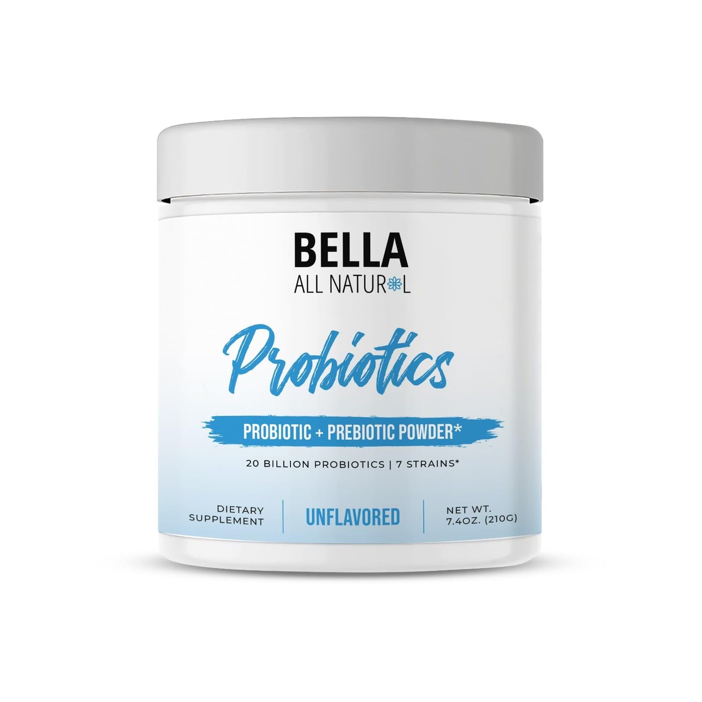 Bella All Natural Probiotics + Prebiotics Powder, 7.4 Ounce