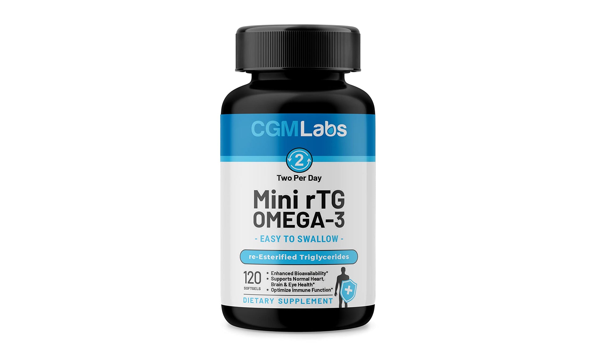CGMLABS rTG Omega-3 Fish Oil Softgels, 120 Count