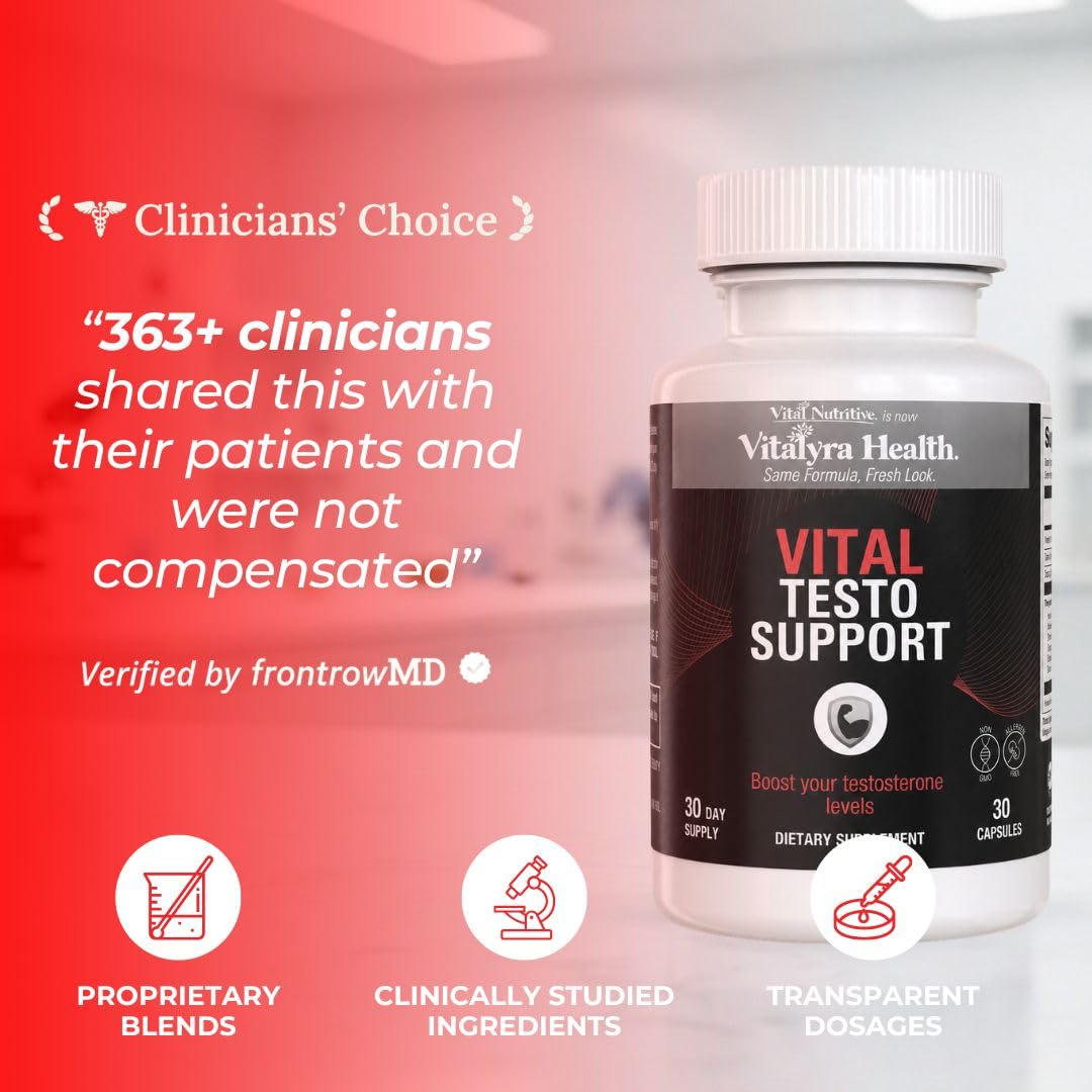 Vitalyra Health Testo Support – Testosterone Support Supplement for Men Capsules 60