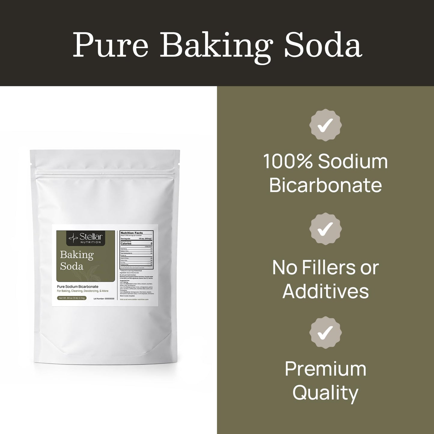 Stellar Nutrition Corp Sodium Bicarbonate Powder, 80 oz