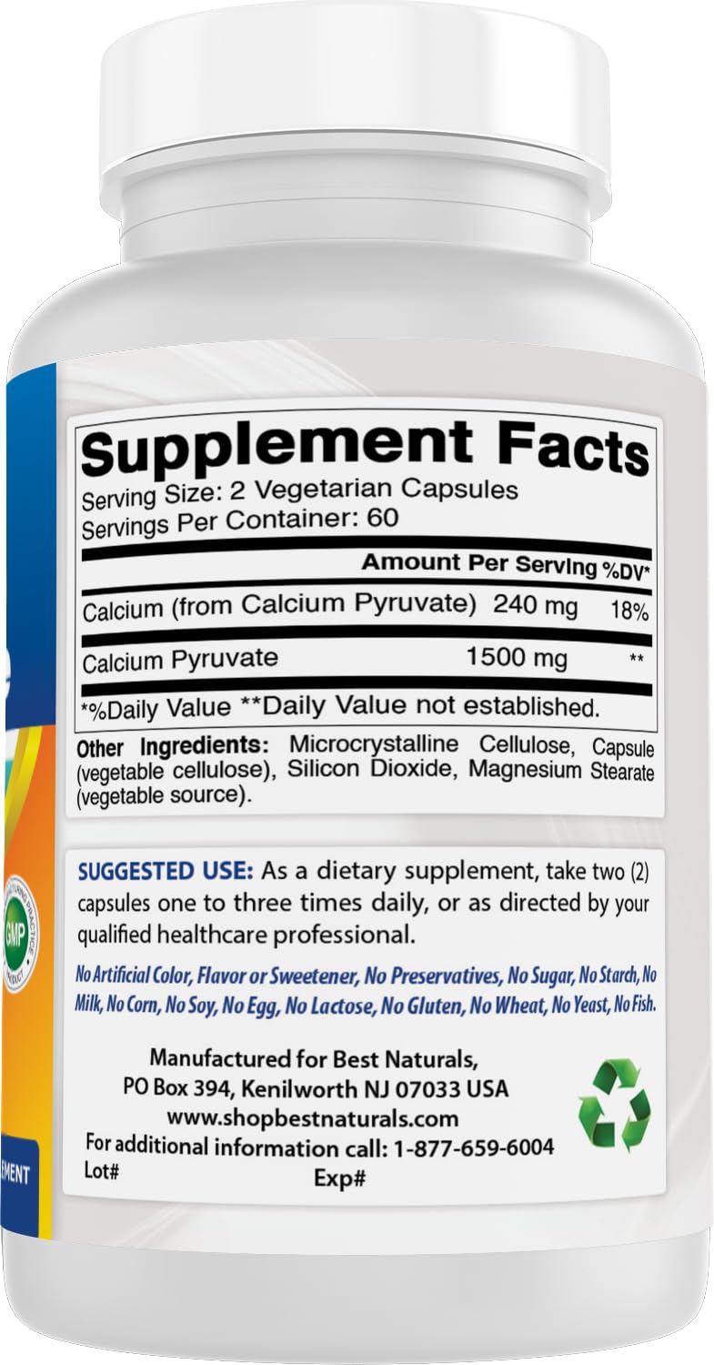 Best Naturals Calcium Pyruvate 750 mg, 360 Capsules
