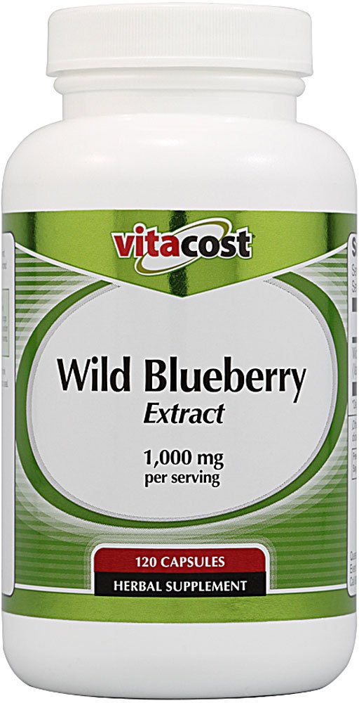 Vitacost Wild Blueberry Extract 1000 mg per serving Capsules 120 Count