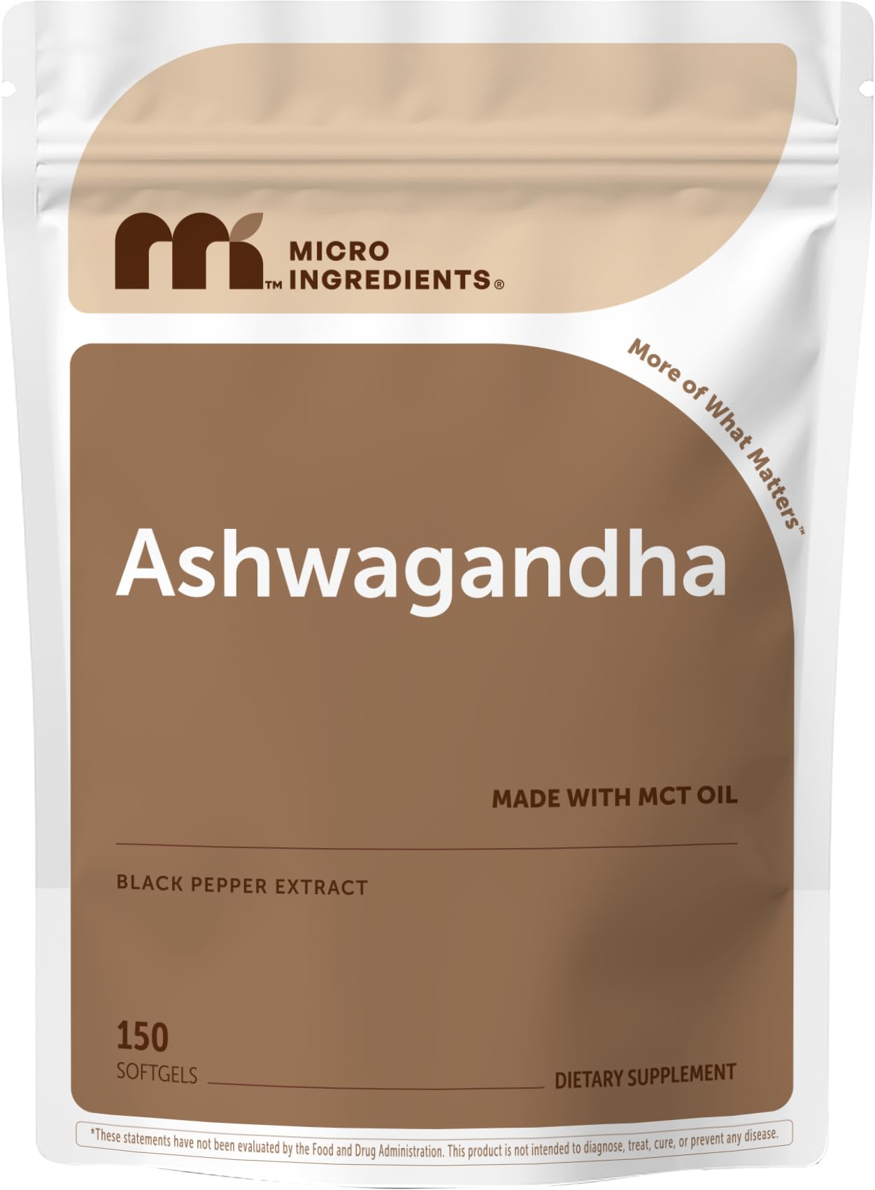 Micro Ingredients Ashwagandha Softgels 150 Count