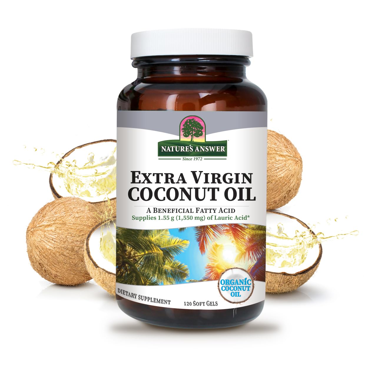 Nature's Answer Extra Virgin Coconut Oil Capsules, 120 Capsules
