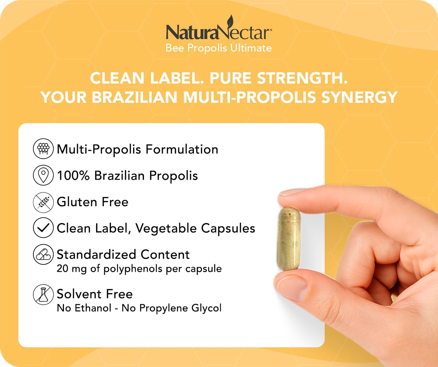 NaturaNectar Ultimate Bee Propolis Capsules 60 Capsules