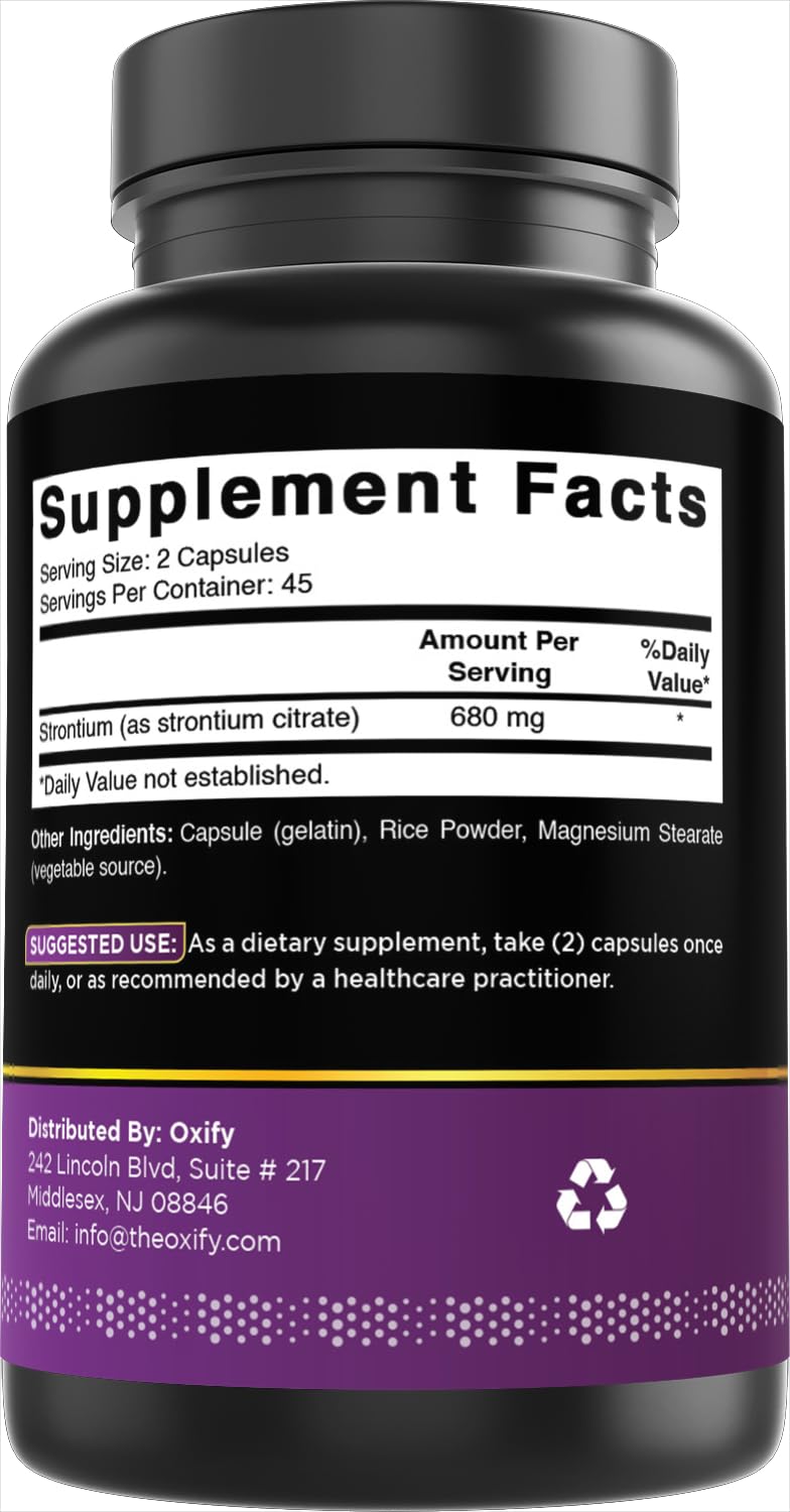 Oxify Srontium 680 mg Per Serving Capsule, 90 Capsules