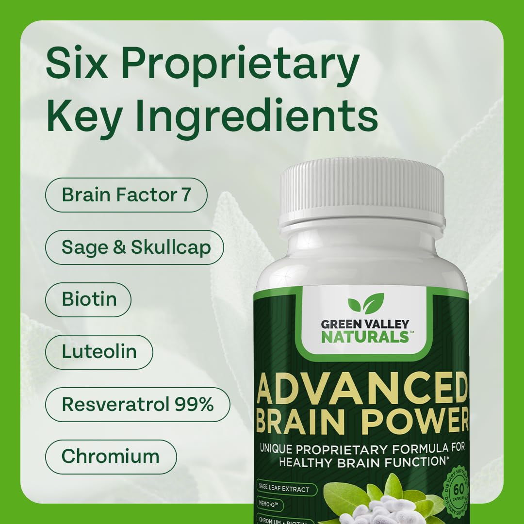GREEN VALLEY NATURALS Advanced Brain Power Capsule 60 Count