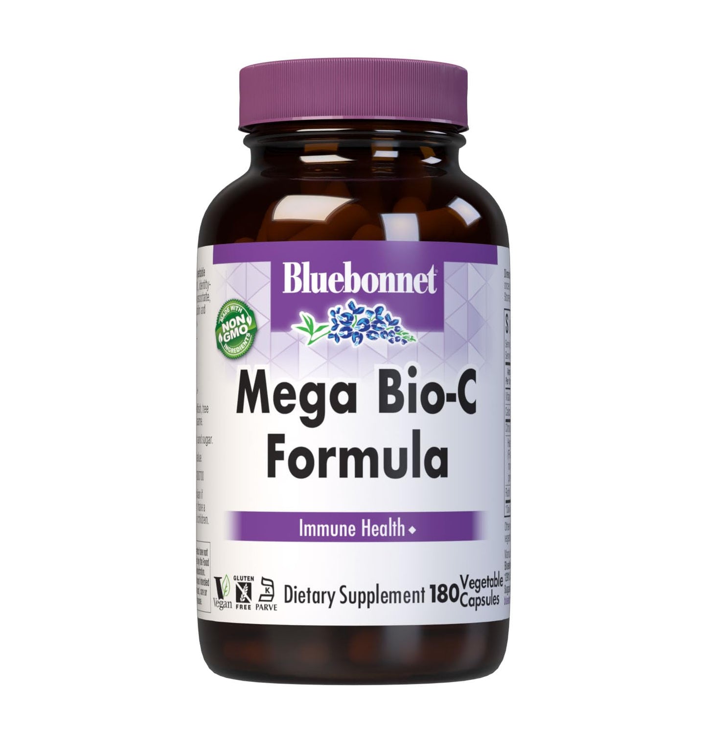 BlueBonnet Mega Bio-C Formula Vegetable Capsules, 180 Count