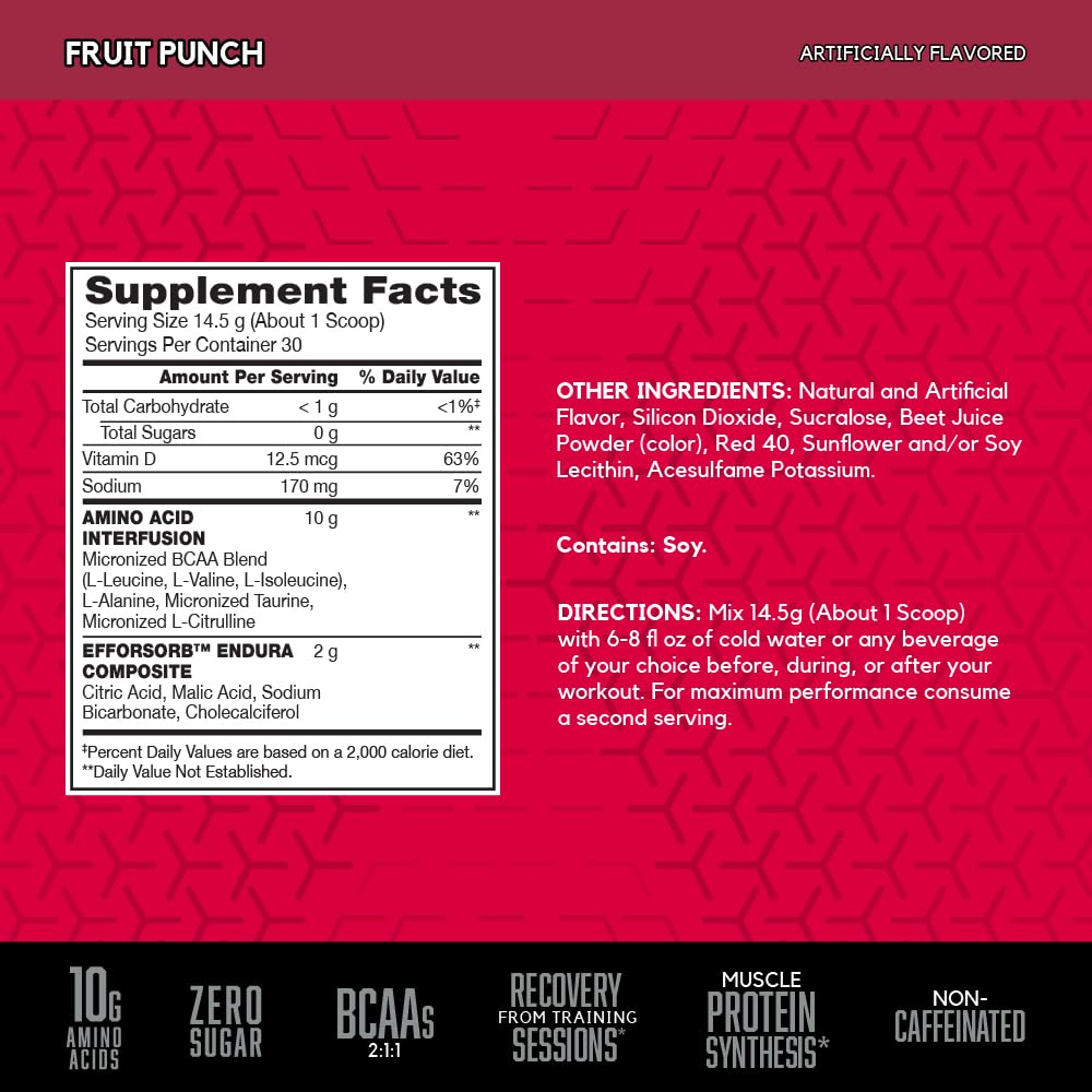 BSN Amino X BCAAs Recovery Powder, 15.34 Ounce (30 Servings)