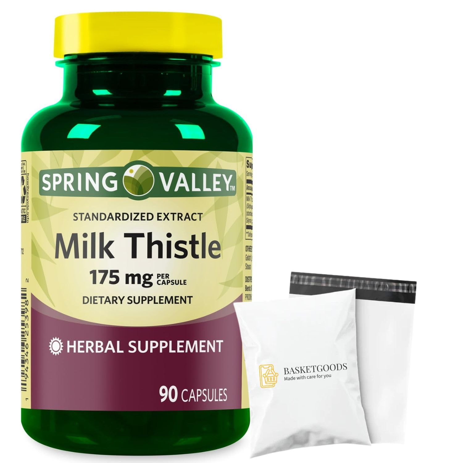 BASKETGOODS Milk Thistle Capsules 90 Count