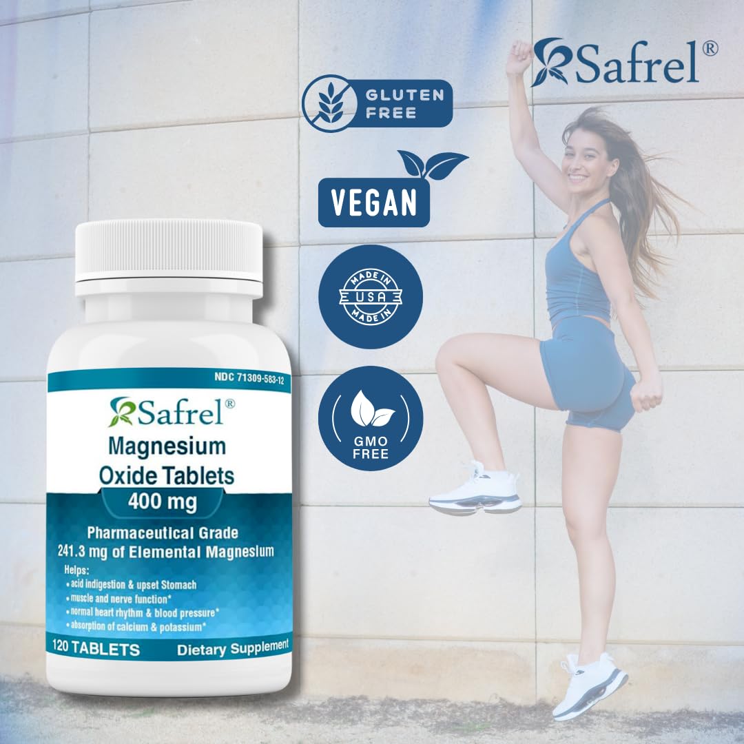Safrel Magnesium 400mg Capsule, 120 Count