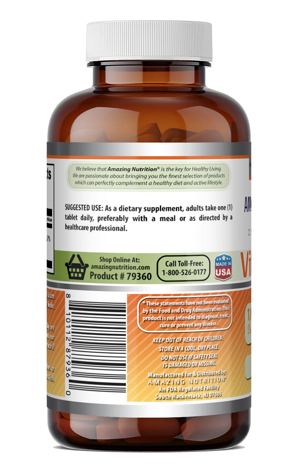 Amazing Nutrition Vitamin B12 (Cyanocobalamin) 1000mcg per serving, 150 Tablets