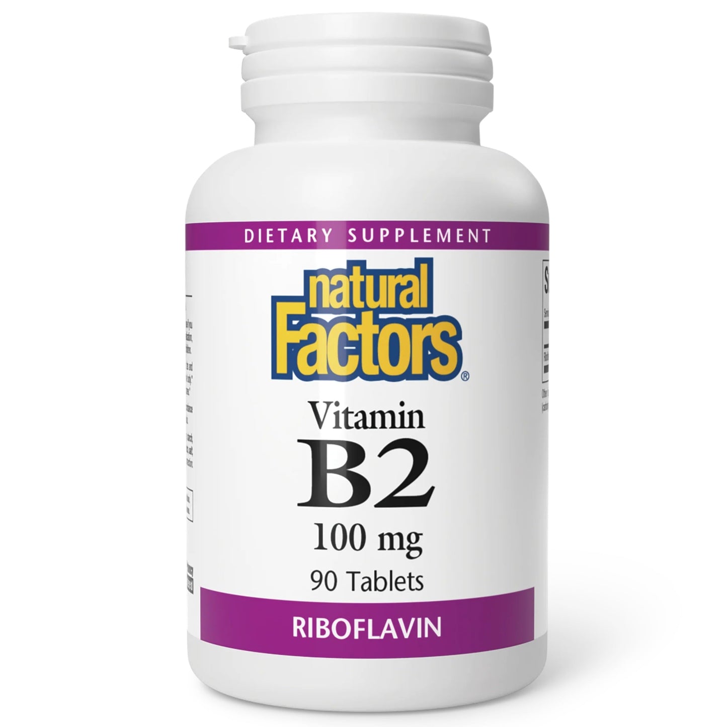 Natural Factors Vitamin B2 Riboflavin 100mg Tablets 90 Count