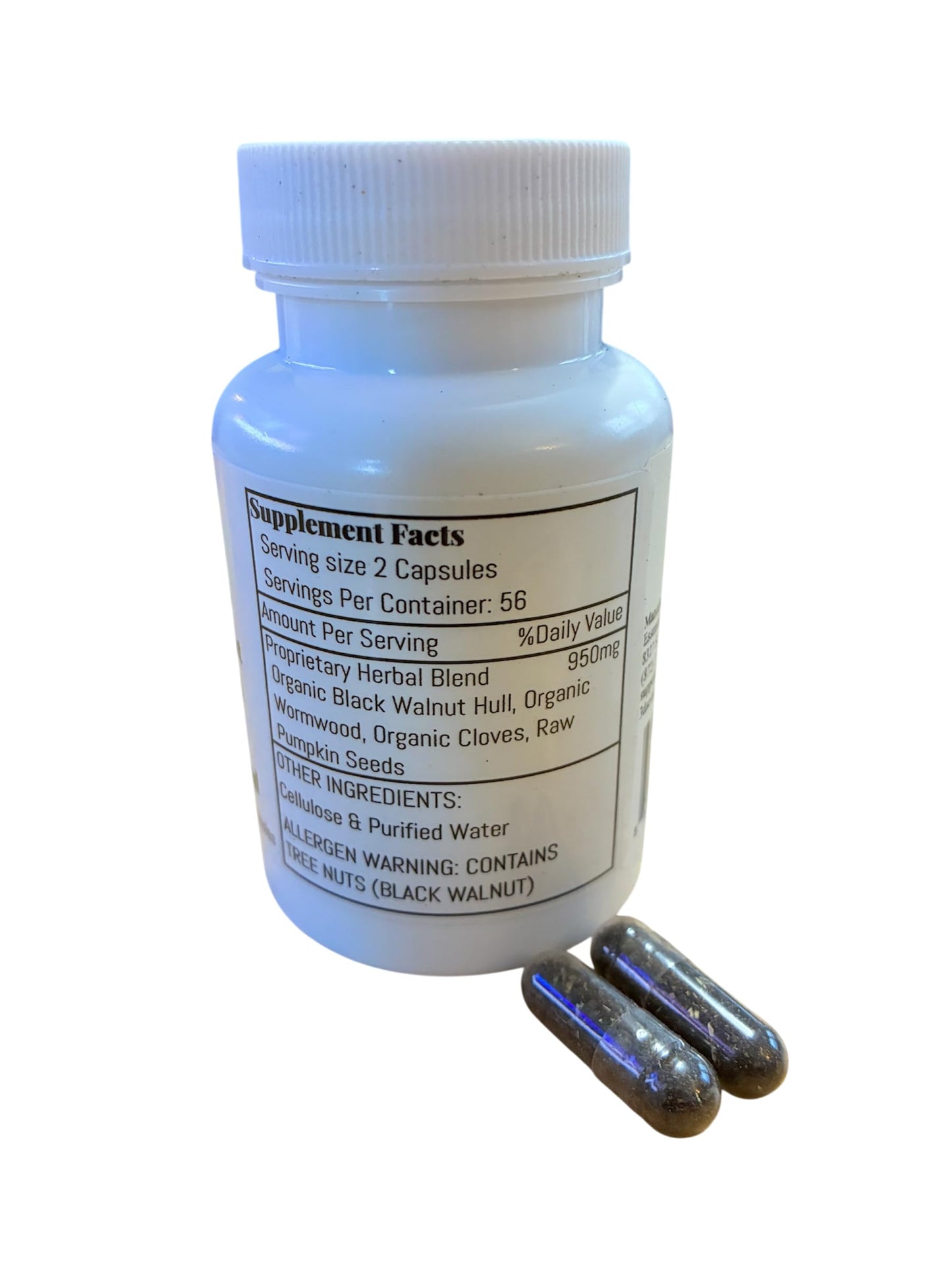 3D's Essentials Black Walnut Wormwood Complex with Clove and Pumpkin Seed, 56 Capsules