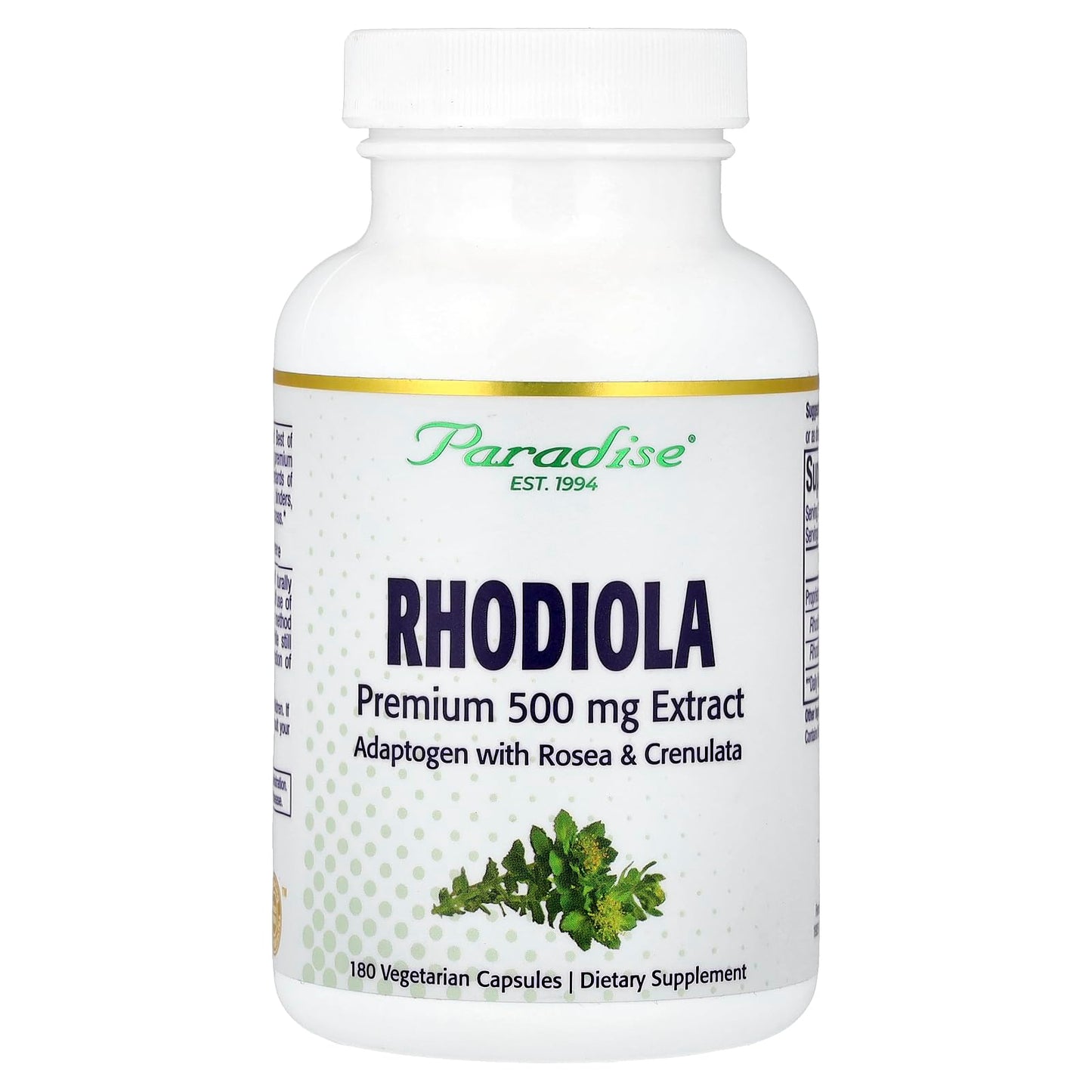Paradise Herbs Rhodiola Vegetarian Capsules, 180