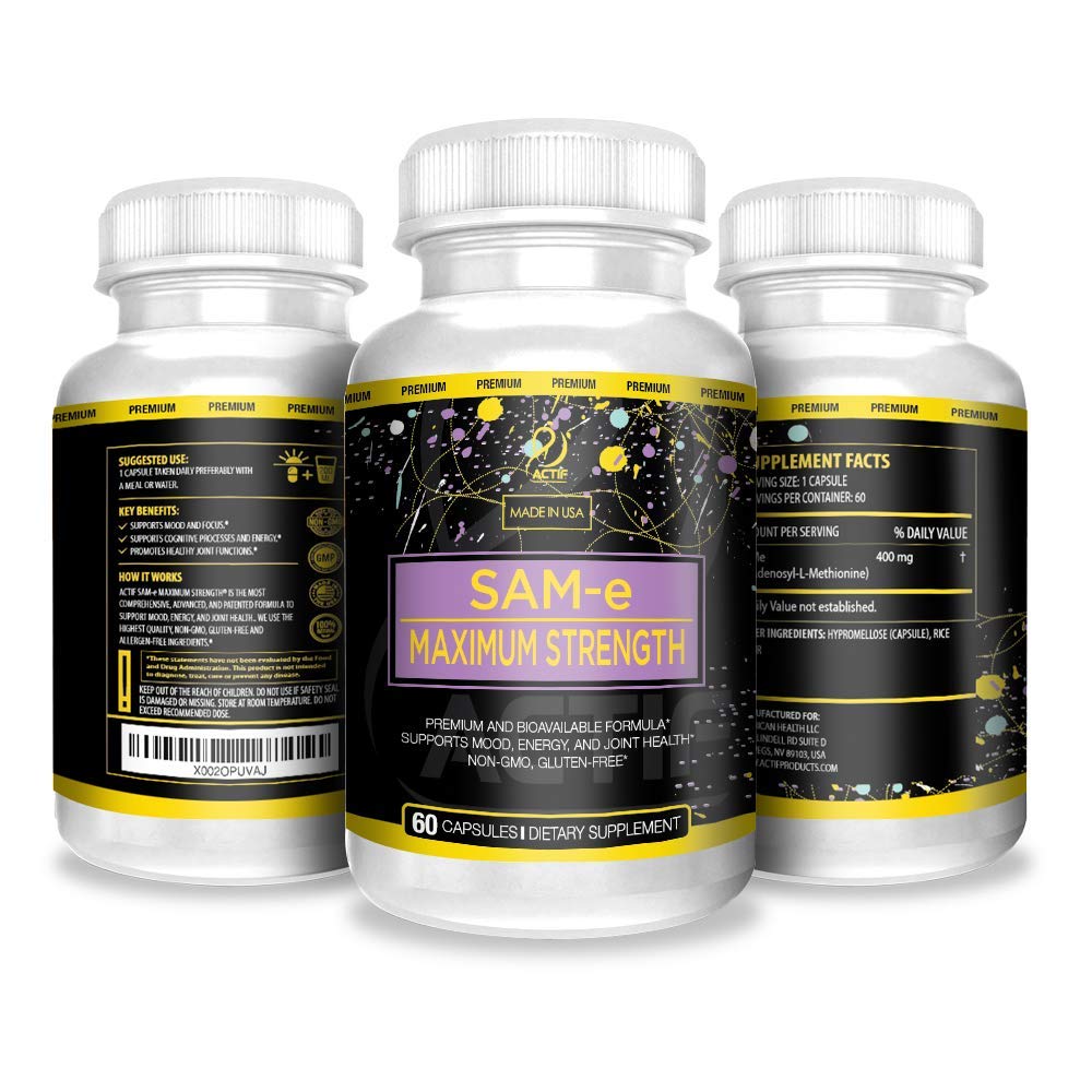 ACTIF SAM-e Maximum Strength 400mg High Absorption Capsule, 1 Count