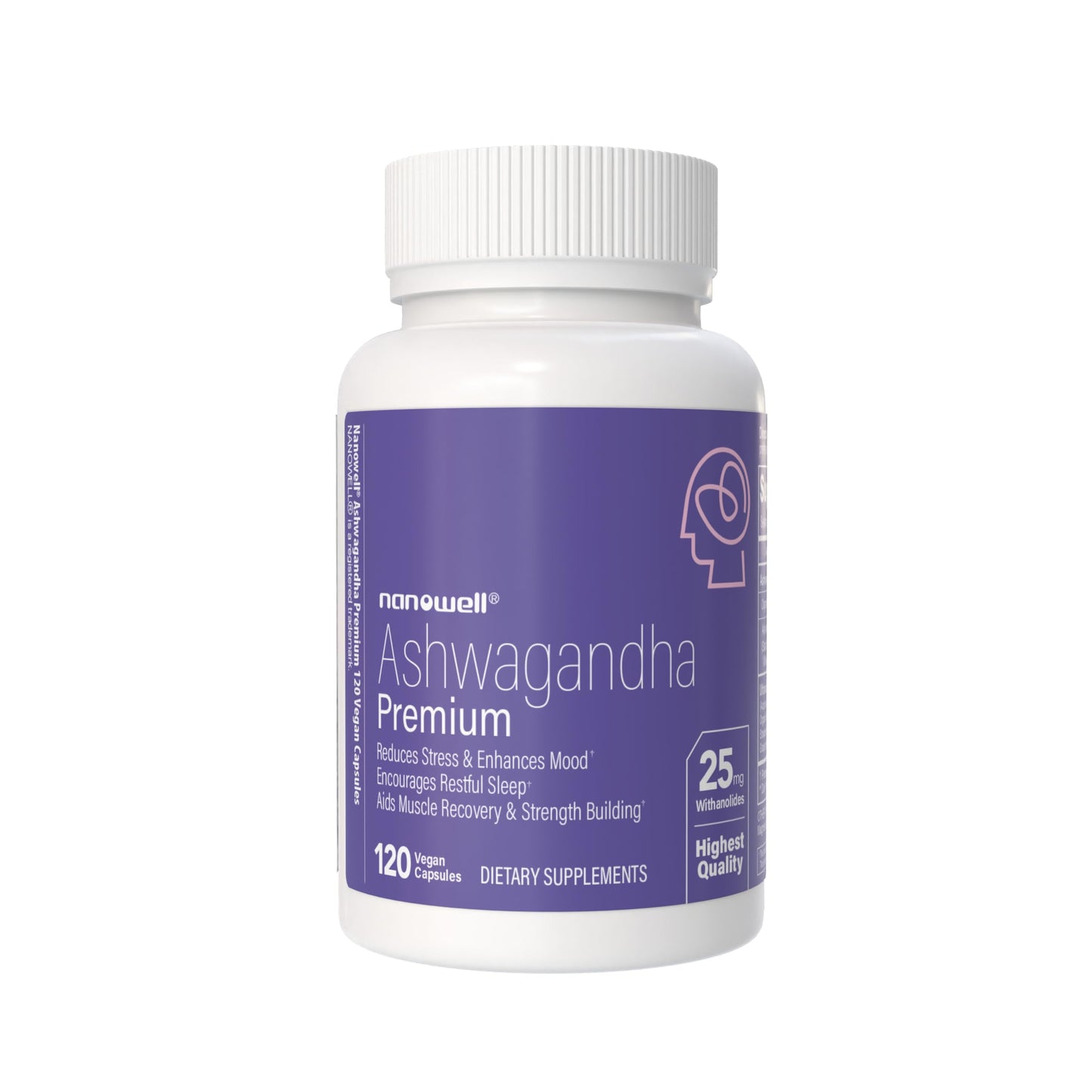NANOWELL Ashwagandha Premium Capsules, 120 Count