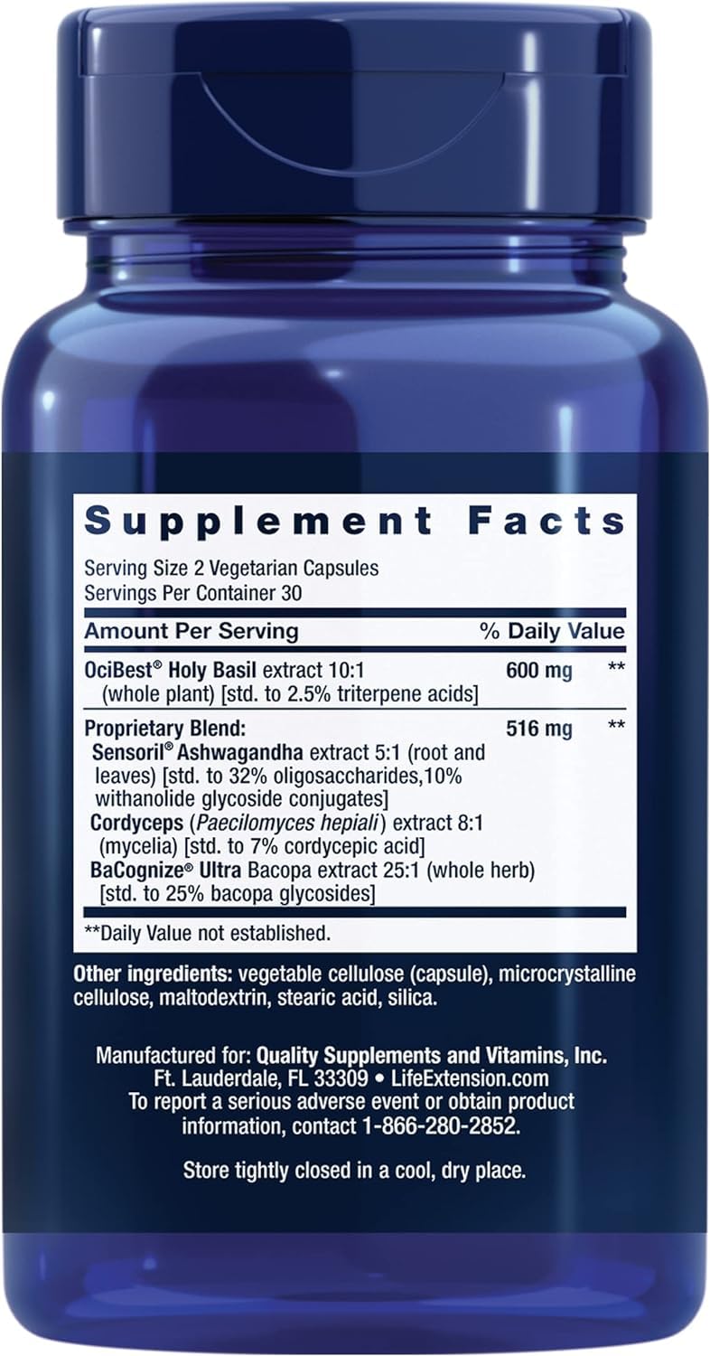 Life Extension Adrenal Energy Formula 60 Capsules