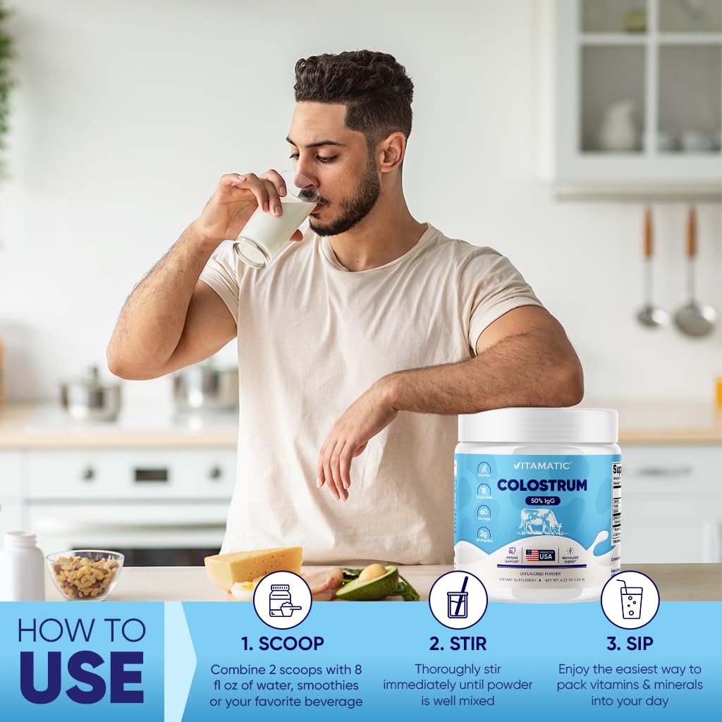 Vitamatic Bovine Colostrum Powder, 60 Servings