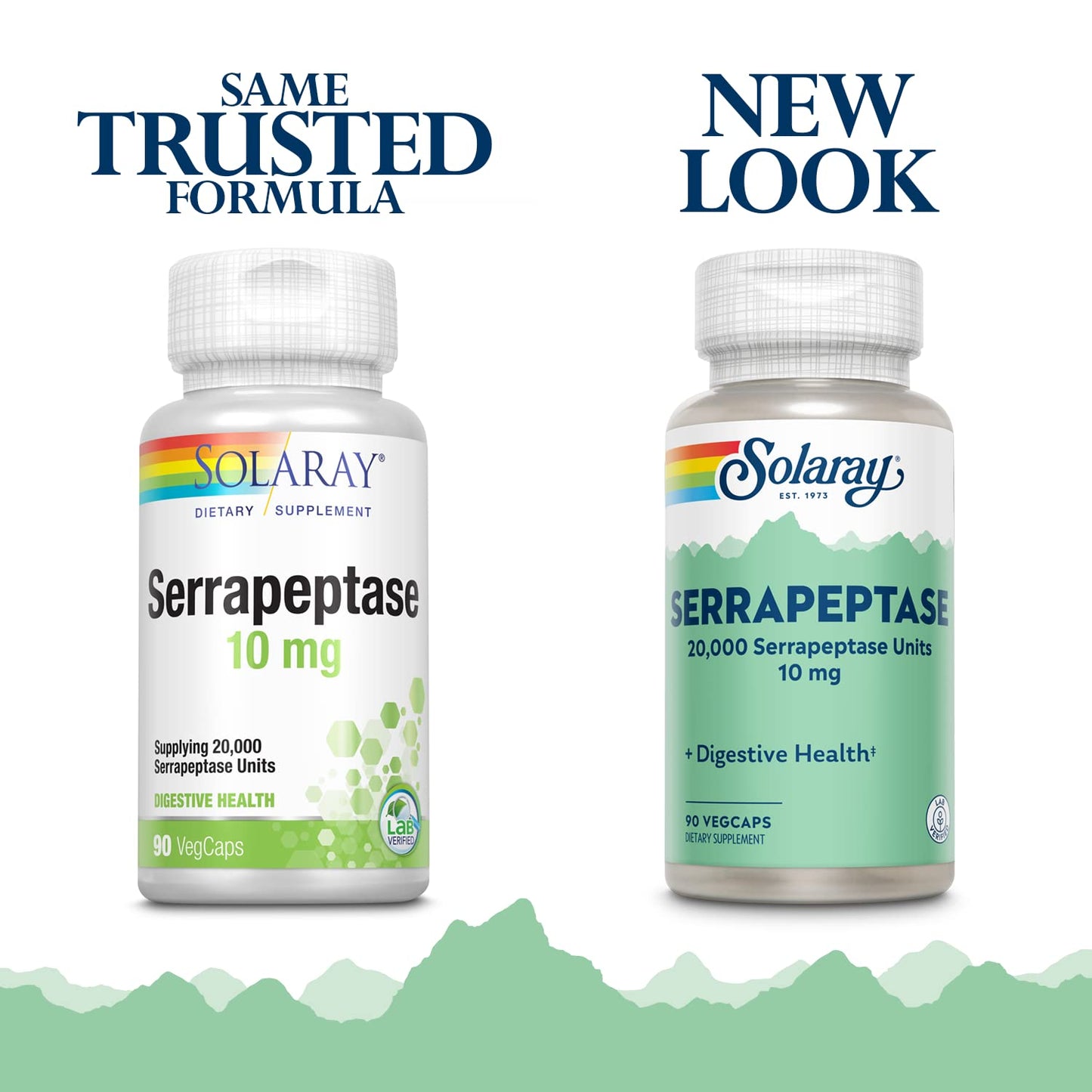 SOLARAY Serrapeptase Enzyme Supplement 10 mg for Men & Women - Digestive Support Capsules, 20,000 Serrapeptase Units per Serving, 90 Veg Caps