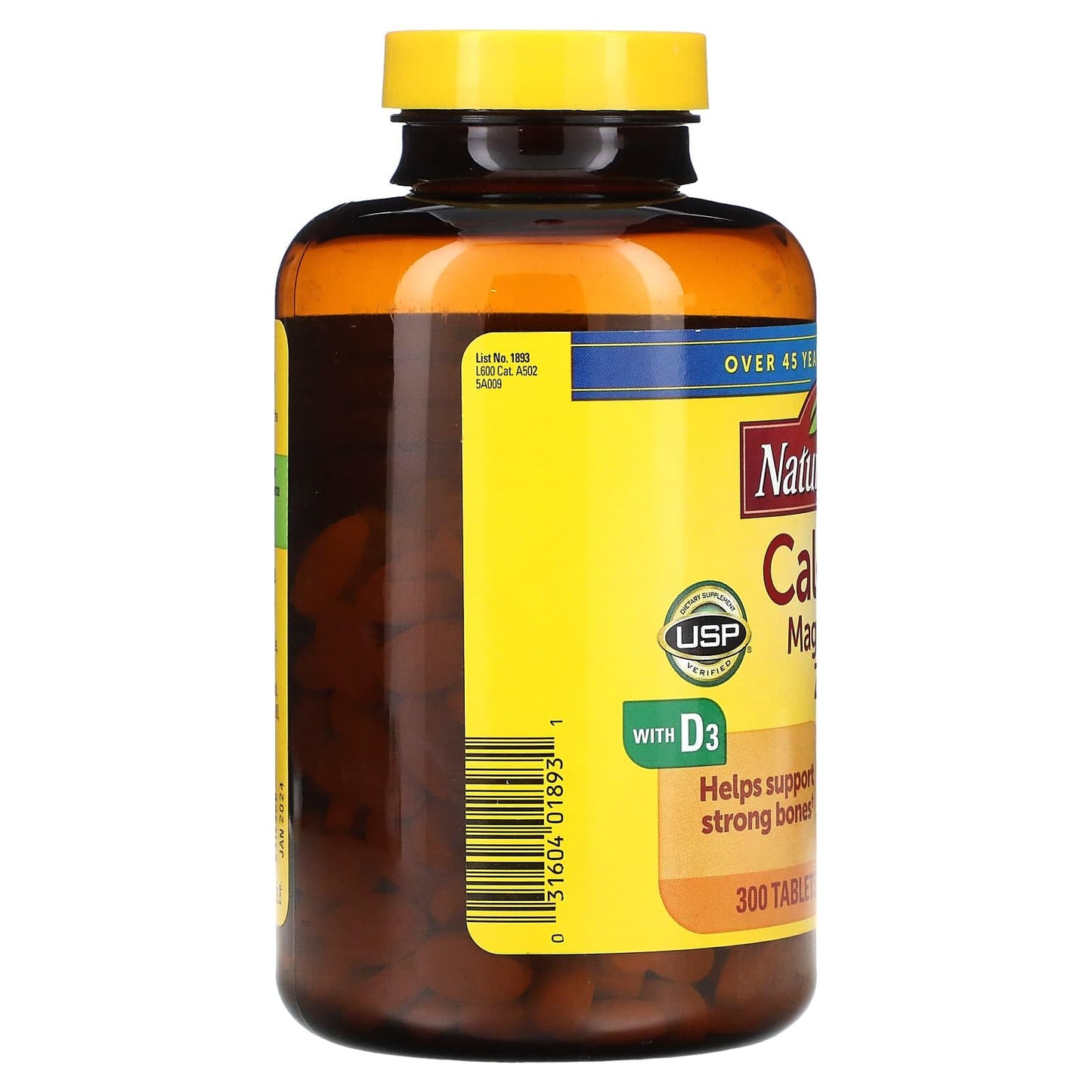Nature Made Calcium, Magnesium Oxide, Zinc with Vitamin D3 Tablets 300 Count