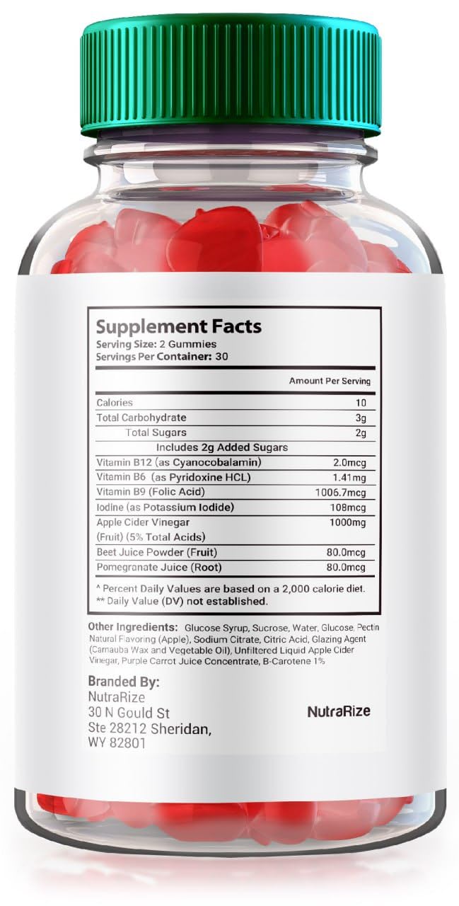 NutraRize Keto IQ Keto ACV Gummies, 180 Gummies