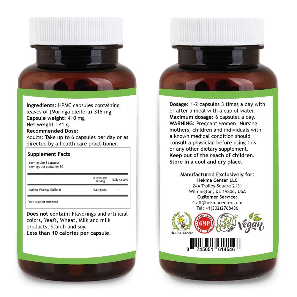 Hekma Center Moringa Oleifera Leaves Capsules 100