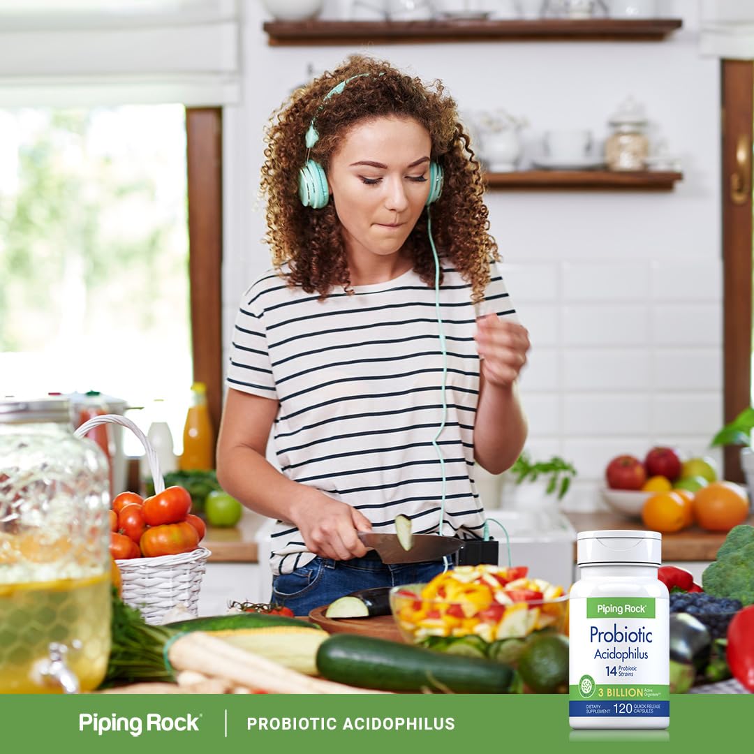 Piping Rock Probiotic Acidophilus Capsules for Women and Men 120 Count