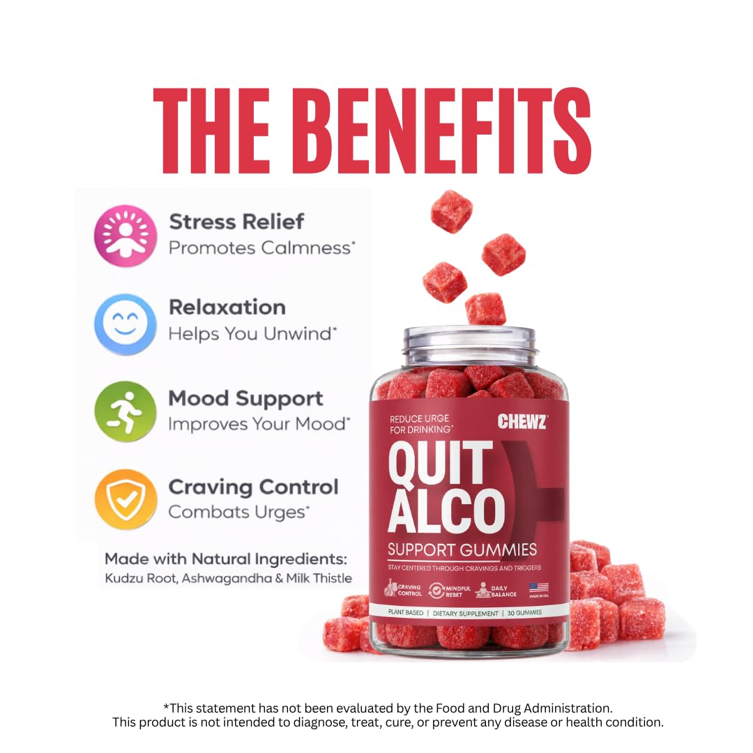 Health Chews CHEWZ Quit ALCO Support Gummies, 30-count