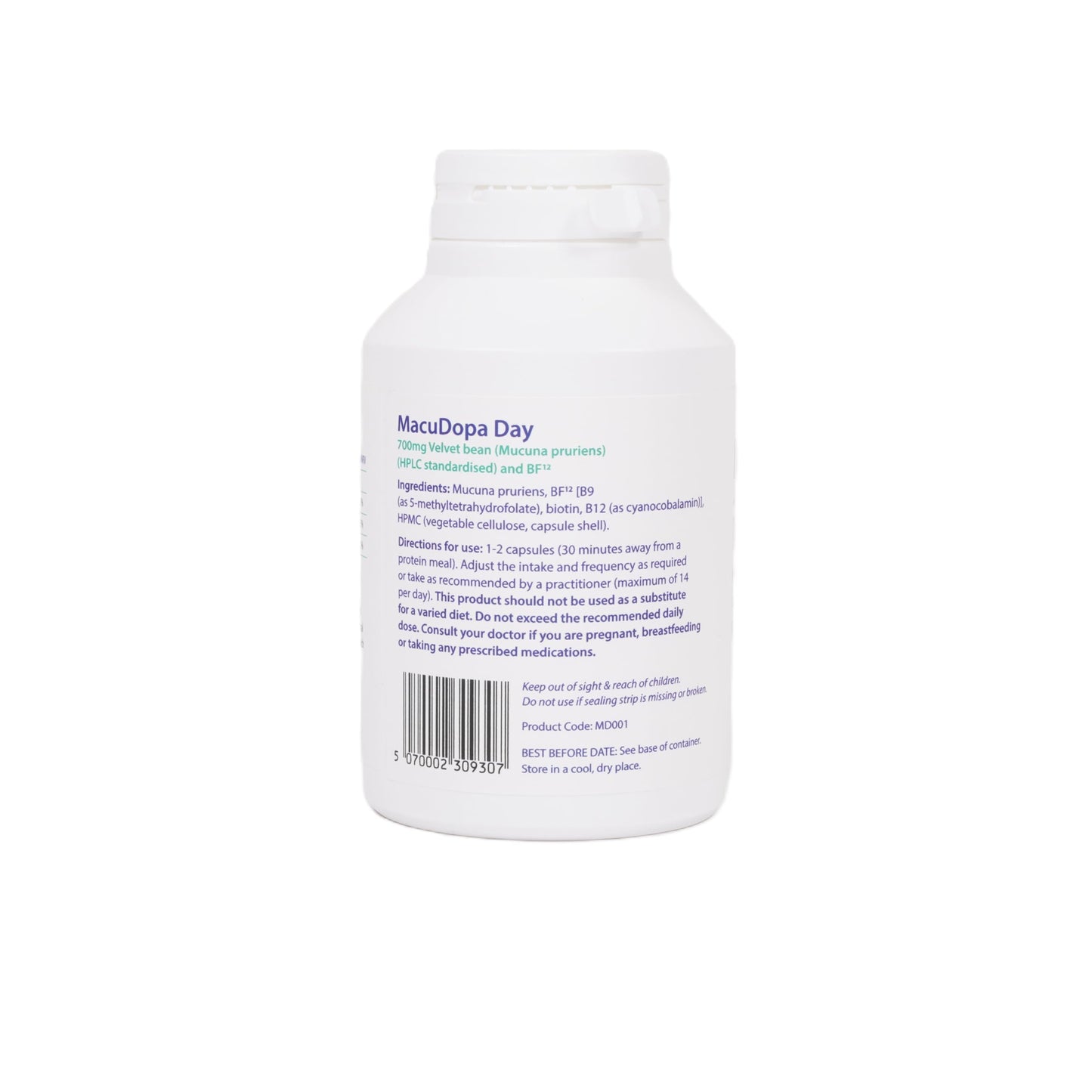 MacuDopa Day Capsules 700mg Proprietary Blend, 63% HPLC standardised Levodopa, 1 Capsule