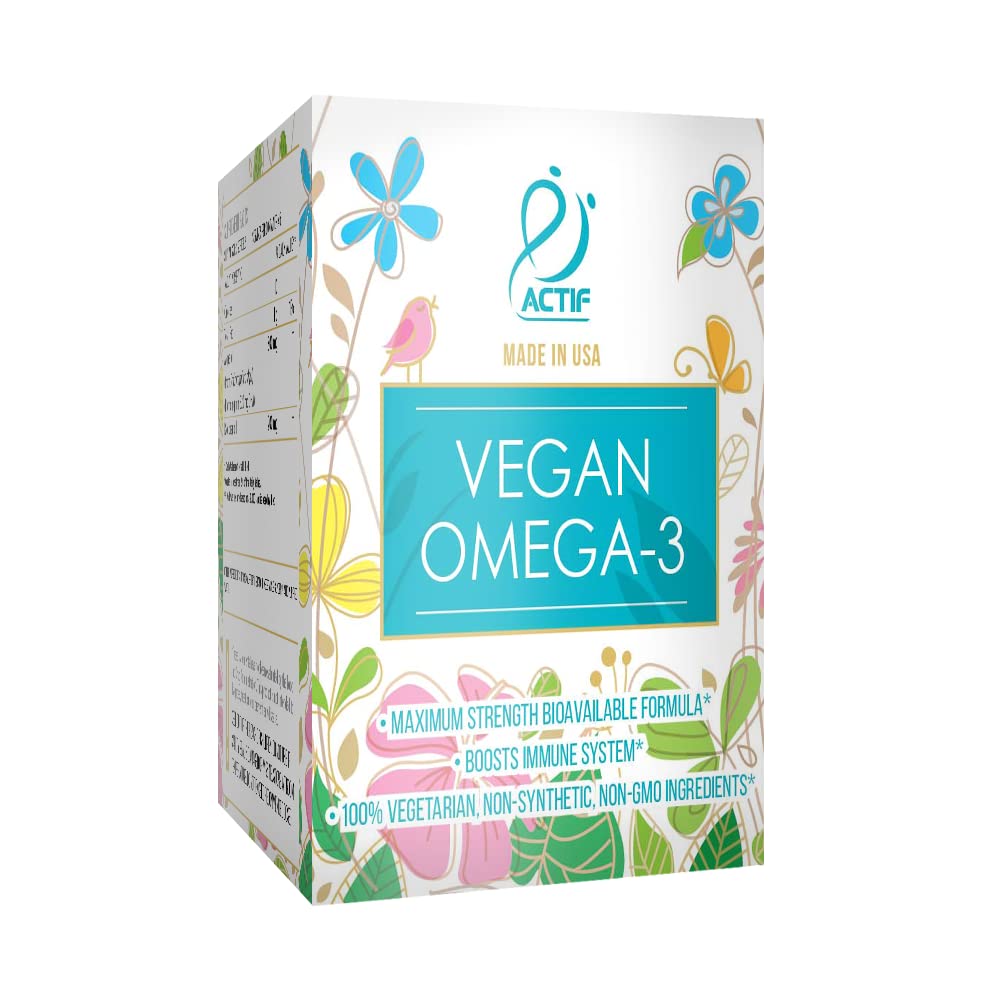 ACTIF Vegan Omega-3 High Strength Algae Oil Gummy, 90 Count