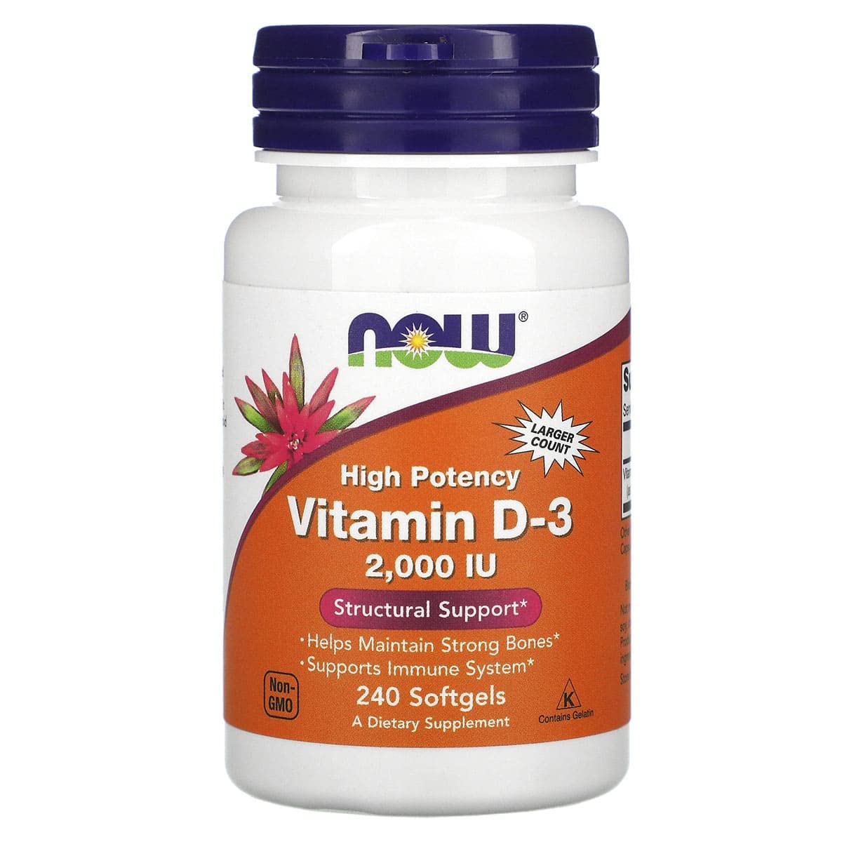 NOW Foods Vitamin D-3 2000 IU Softgels 240