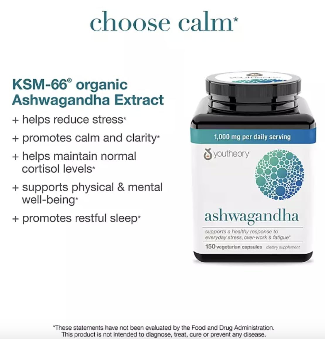 Youtheory Ashwagandha Capsule 150 Count
